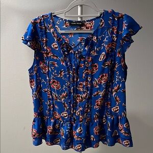 Ivanka Trump Blue Floral Blouse